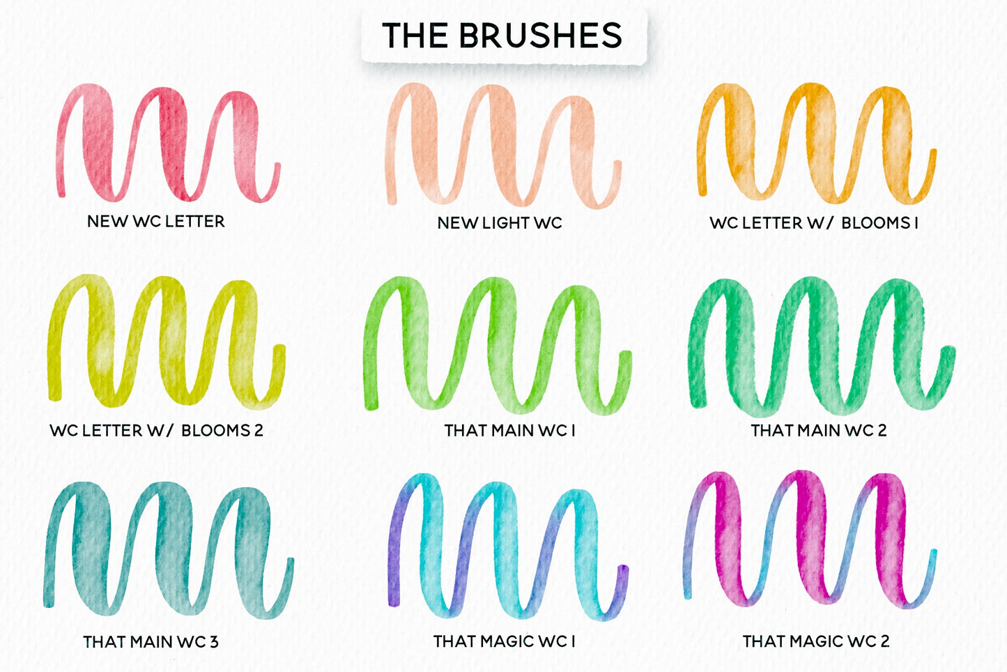 Realistic Watercolor Lettering Brushes