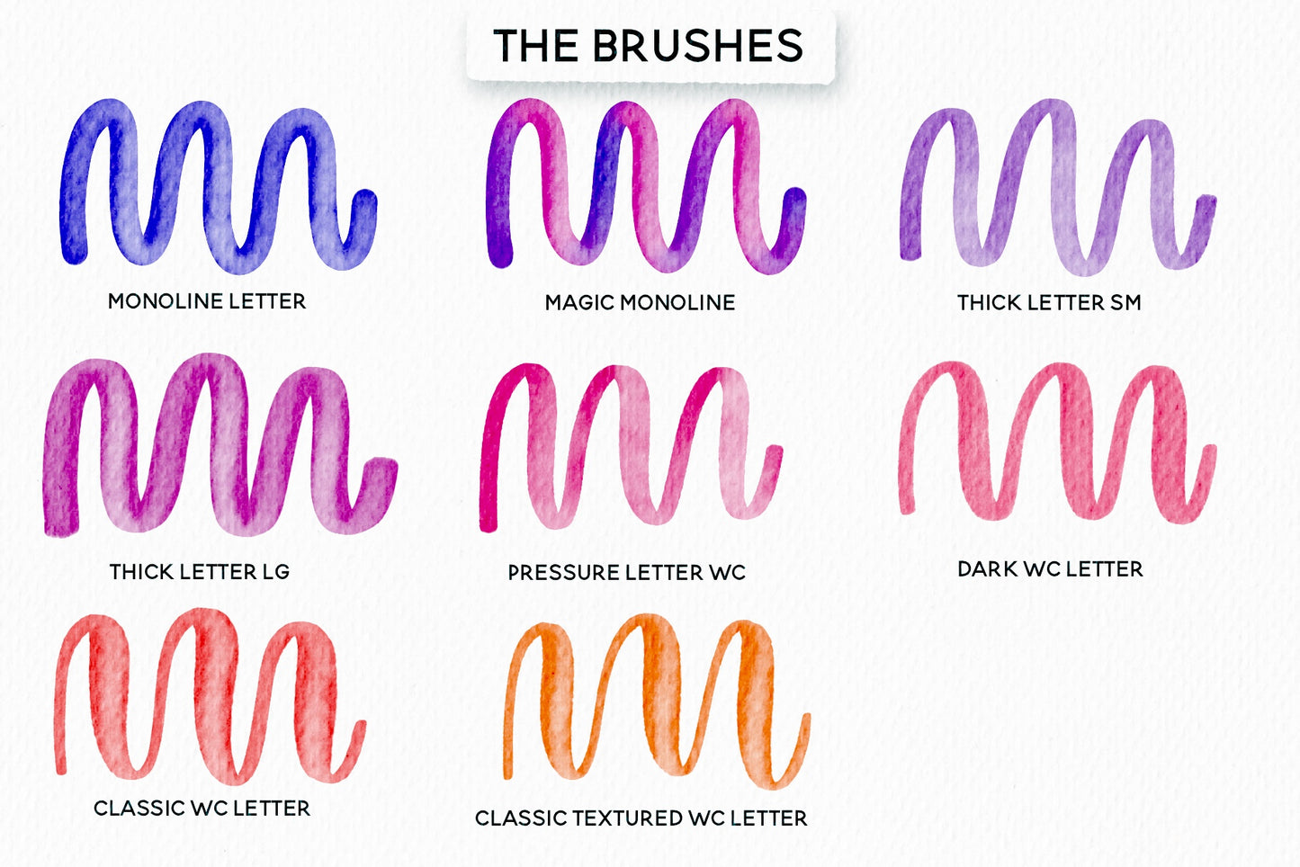 Realistic Watercolor Lettering Brushes